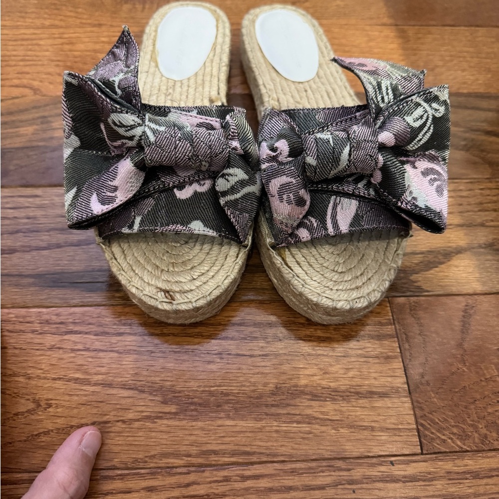 Rebecca Minkoff Pink and Black Floral Espadrilles